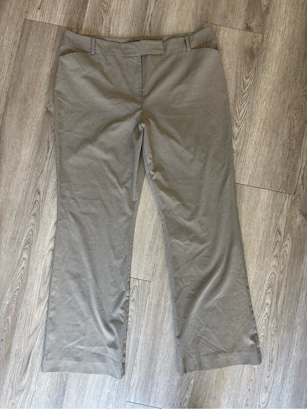 Ann Taylor Curvy Fit Straight Leg Mid Rise Brown Taupe Business Trouser Pant